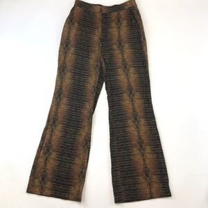 & other stories trouser pants animal print brown black kick flare Size 4